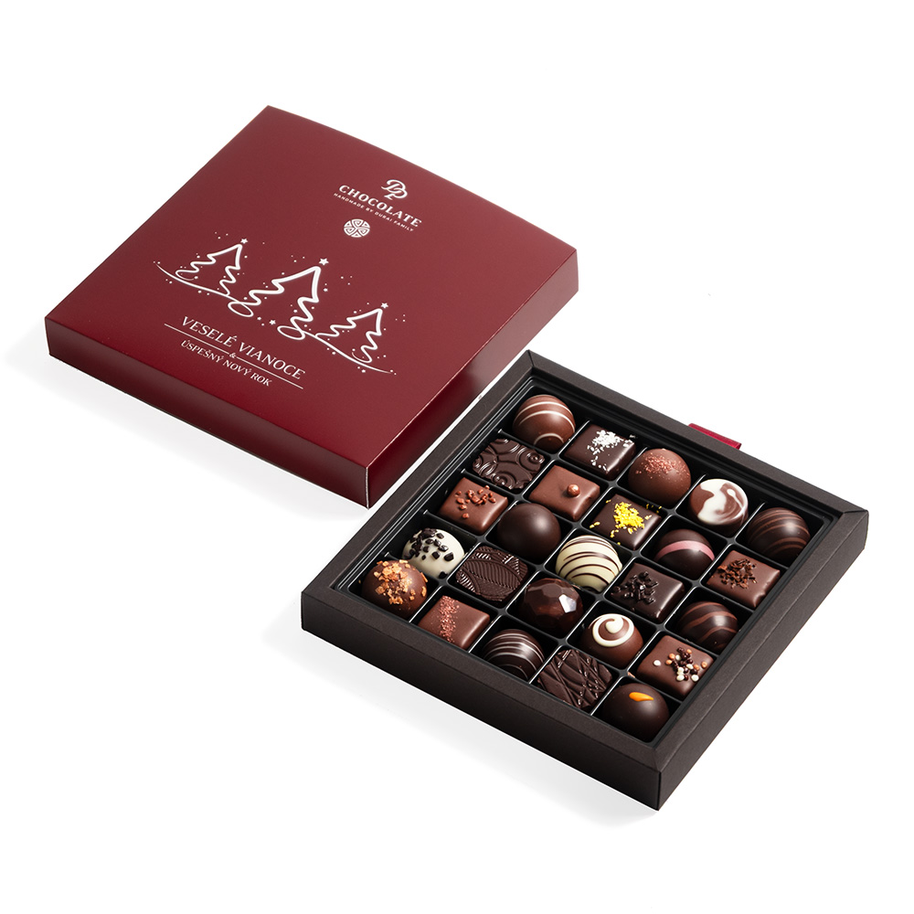 Vianoce - Bonboniéra Luxury 25 Burgund