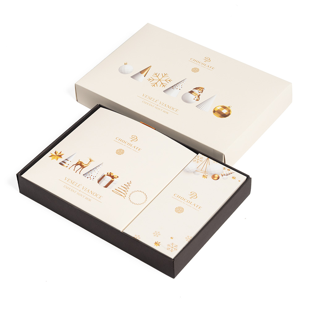 Vianoce - Darčekový box Luxury 25 & Tabuľka 55g Cream