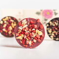 ChocoWheel Ruby čokoláda so sušeným ananásom a jahodami - kvetinový vzor (20g)