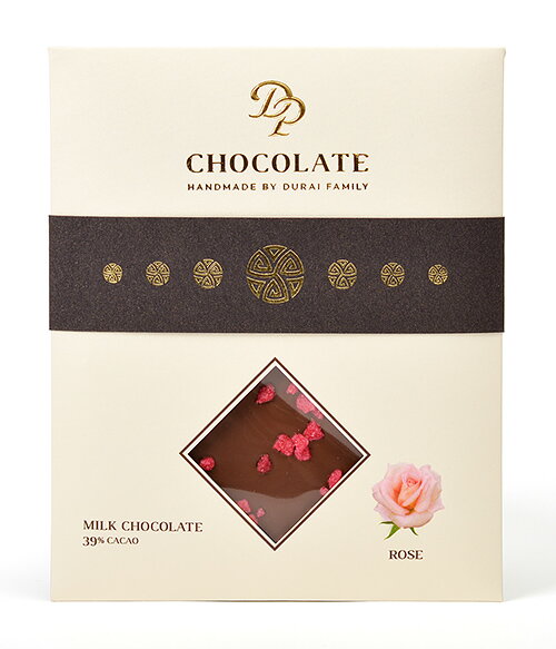 Tabuľková čokoláda Basic mliečna s kryštalickou ružou (70g)