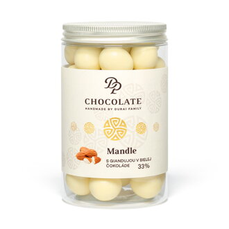Mandle s giandujou v bielej čokoláde s tonkou (260g)