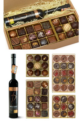 Darčekový box Pralinky 450g & Destilát Marsen 100ml