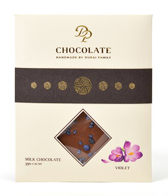 Tabuľková čokoláda Basic mliečna s kryštalickou fialkou (70g)