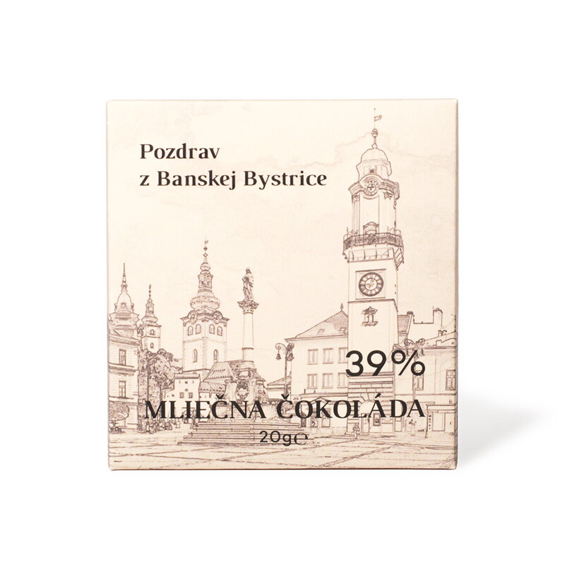 Čokoláda mliečna (20g) Banská Bystrica (balenie 60ks)