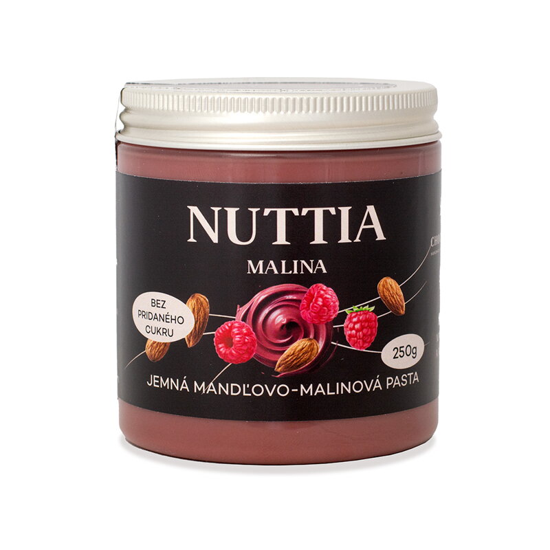 NUTTIA Malina - Jemná mandľovo-malinová pasta (250g)