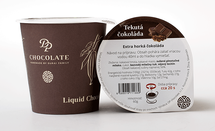 Tekutá čokoláda v tégliku extra horká (60g)