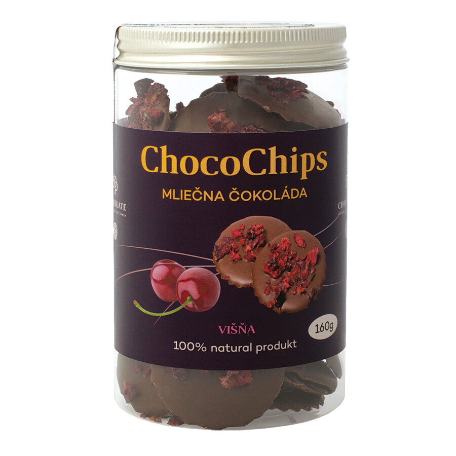ChocoChips - Mliečna čokoláda s višňami (160g)
