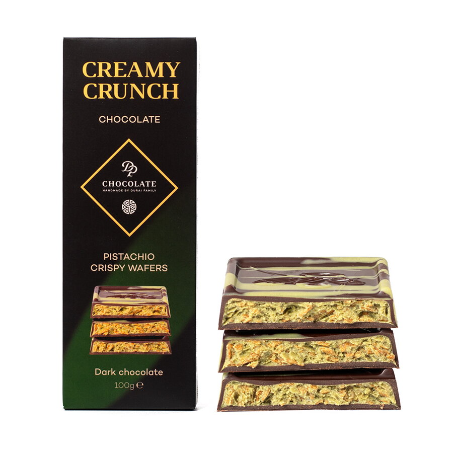 Tabuľka Creamy Crunch – Pistáciová s francúzskou palacinkou (100g)