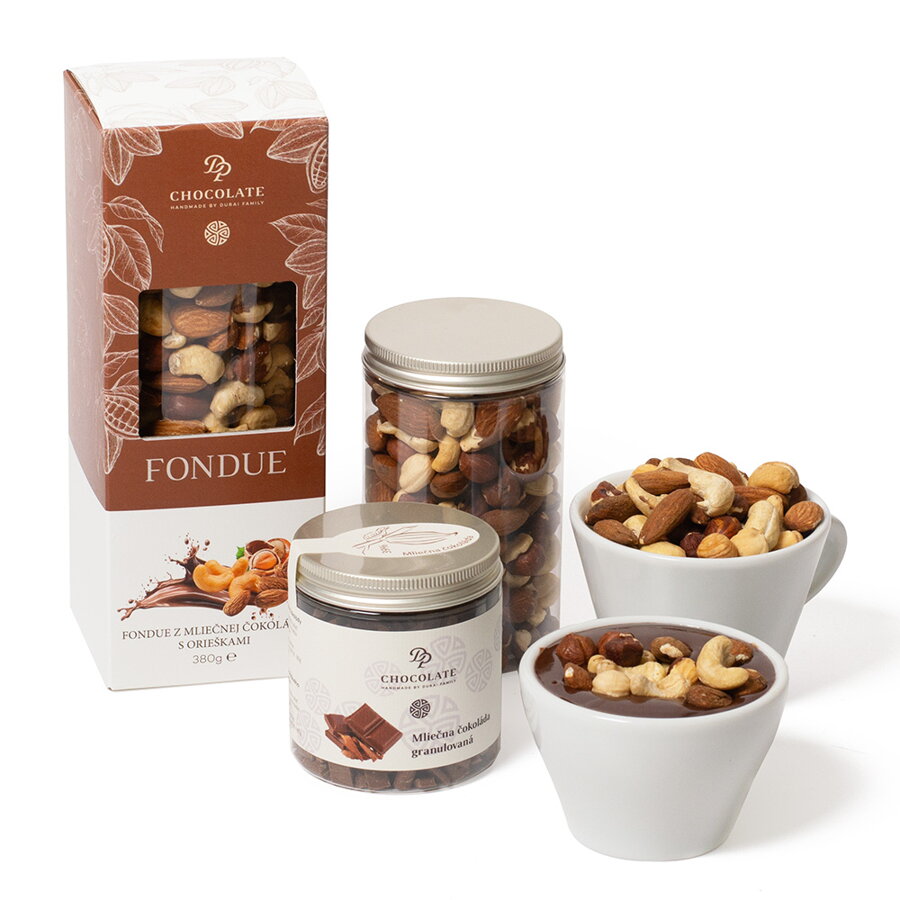 Fondue z mliečnej čokolády s orieškami (380g)