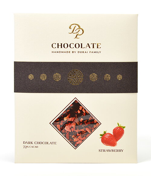 Tabulková čokoláda Basic hořká s jahodami (70g)