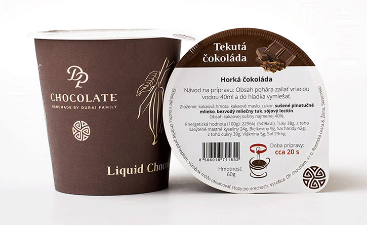 Tekutá čokoláda v tégliku horká (60g) (balenie 20ks)