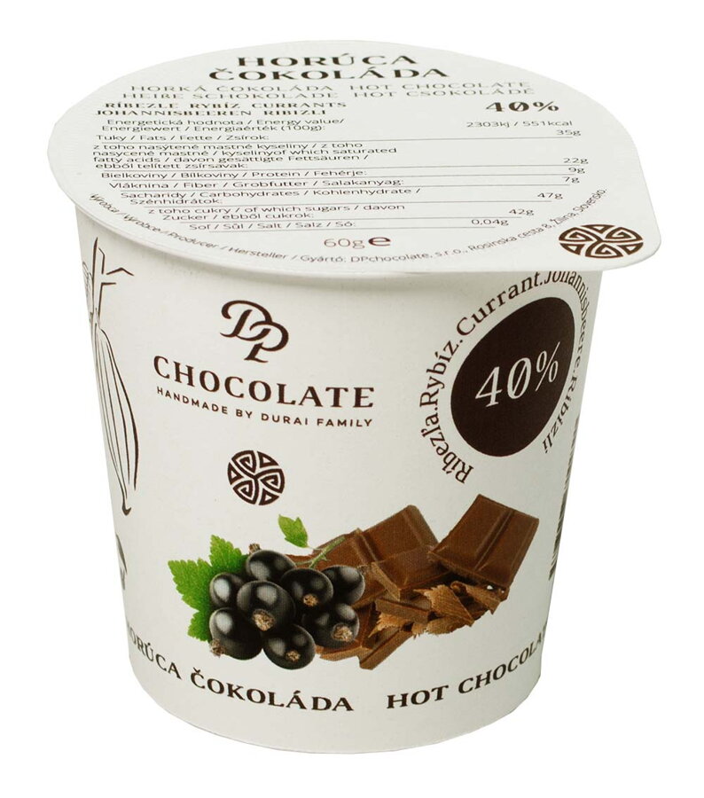 Tekutá čokoláda s černým rybízem v kelímku (60g)