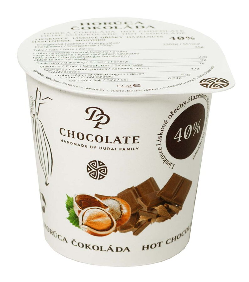 Tekutá čokoláda s lískovci v kelímku (60g)