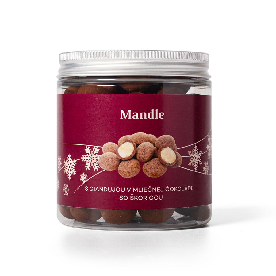 Vianoce 2025 - Mandle s giandujou v mliečnej  čokoláde so škoricou (150g)